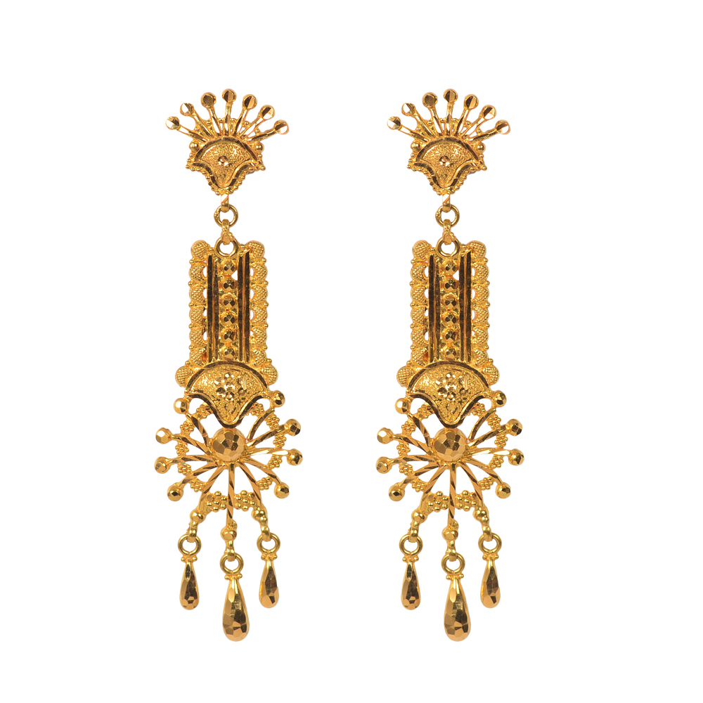 Senco Gold  Diamonds Lord Laxmi Craft Gold Jhumka Earrings  Amazonin  Fashion